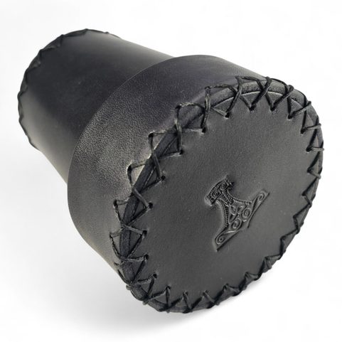 KOŽENÝ KALÍŠEK PRO HRACÍ KOSTKY S VÍKEM - THOROVO KLADIVO