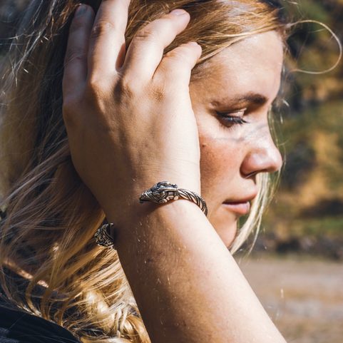 DRAIG, KELTSKÝ DRAK, STŘÍBRNÝ NÁRAMEK, AG 925