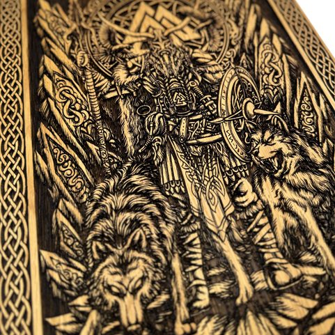 ODIN, NÁSTĚNNÁ DEKORACE, DŘEVO 32X46CM
