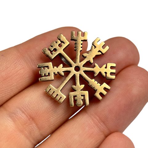 VEGVÍSIR, ISLANDSKÁ OCHRANNÁ RUNA, PŘÍVĚŠEK, BRONZ