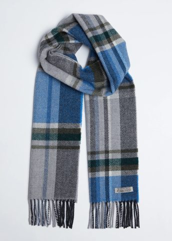 ŠÁLA IRSKÁ, FOXFORD BLUE AND GREY LAMBSWOOL SCARF