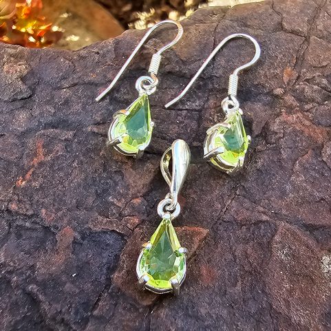 URANIA, STŘÍBRNÁ SADA ŠPERKŮ, SKLO, AG 925