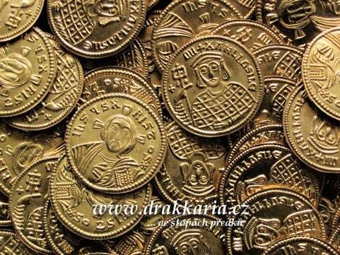 MICHAL III., SOLIDUS, 842 - 867, MOSAZNÁ REPLIKA MINCE