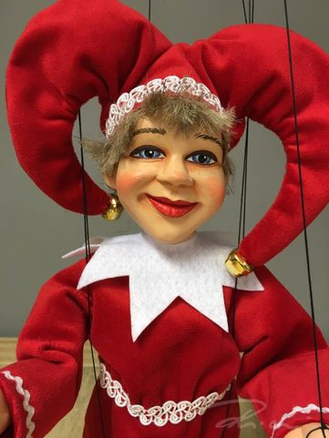 KAŠPÁREK, MARIONETA, LOUTKA 45CM
