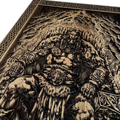 THOR - NÁSTĚNNÁ DEKORACE, DŘEVO 32X46CM