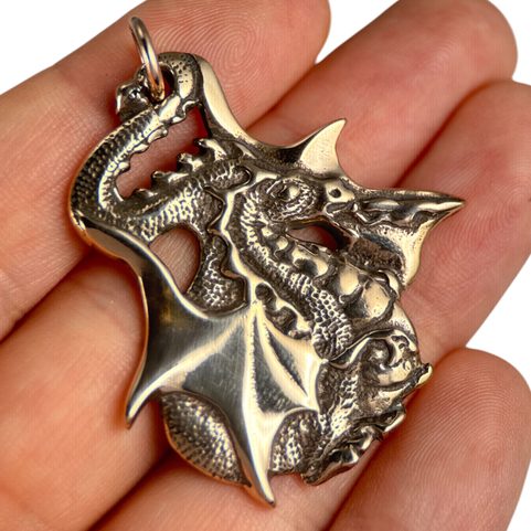 Y DDRAIG GOCH, DRAK, TALISMAN, BRONZ
