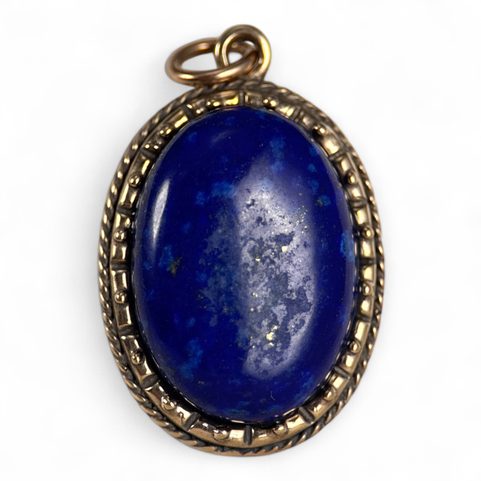 LAPIS LAZULI - MODRÝ, VELKÝ, BRONZ, PŘÍVĚŠEK