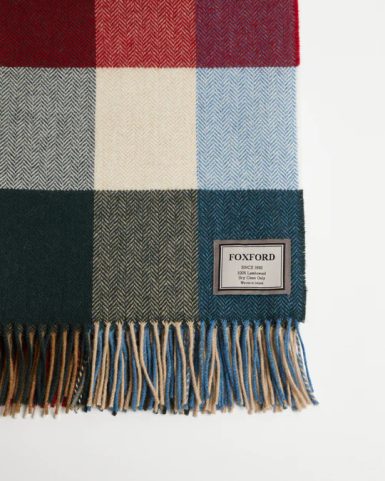 MULTI BLOCK CHECK, LUXUSNÍ VLNĚNÁ DEKA, IRSKO