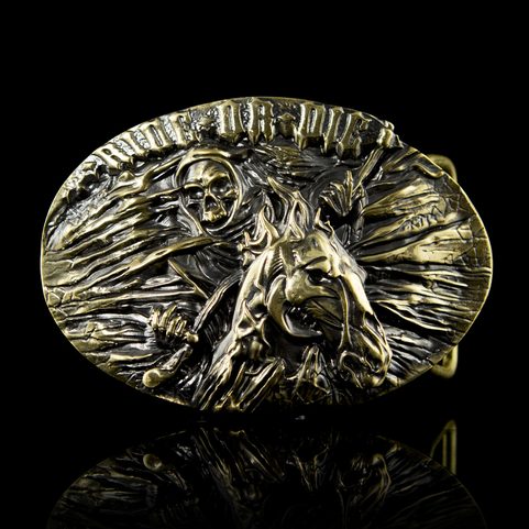 RIDE OR DIE, PŘEZKA NA OPASEK, MOSAZ