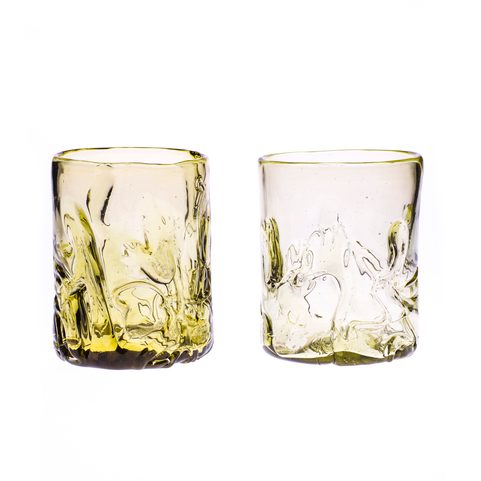 WHISKEY LESNÍ SKLO, DÁRKOVÁ SADA 2 SKLENICE + 6 KOSTEK