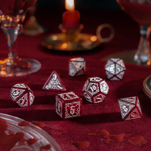 BLOODSUCKER DICE SET: SCARLET, SADA UPÍRSKÝCH RPG HRACÍCH KOSTEK
