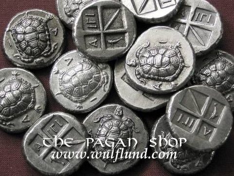AIGINA, STATÉR, DELFÍN, 404 - 340, CÍNOVÁ REPLIKA MINCE