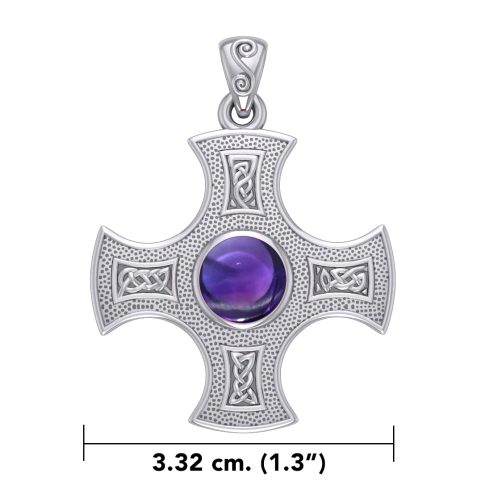 CAMELOT, KŘÍŽ S AMETYSTEM, STŘÍBRNÝ PŘÍVĚSEK, AG 925