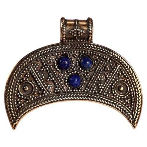 SLOVANSKÝ POHANSKÝ ŠPERK - LUNICE, BRONZ, LAPIS LAZULI