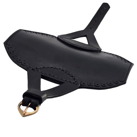 LUKOSTŘELECKÝ NÁTEPNÍK PERCY, KOŽENÝ, ČERNÝ