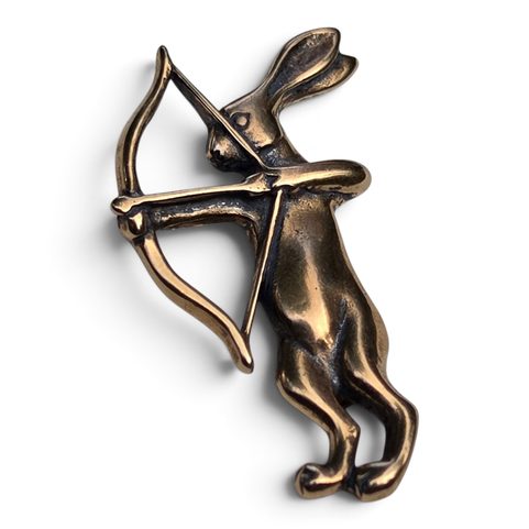 BRONZE BELT MOUNT, MEDIEVAL KILLER RABBIT ARCHER