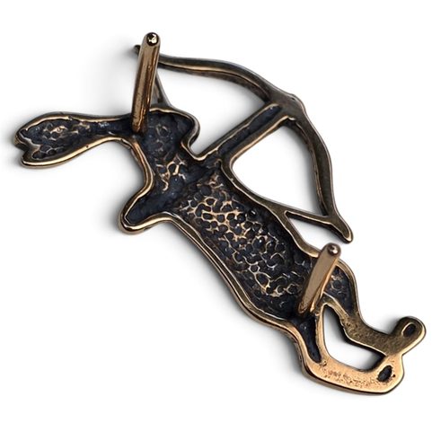 BRONZE BELT MOUNT, MEDIEVAL KILLER RABBIT ARCHER