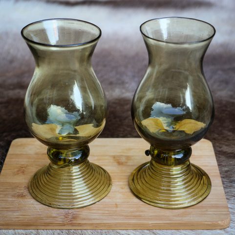 RUM SKLENIČKY, ZELENÉ LESNÍ SKLO SADA 2 KUSY