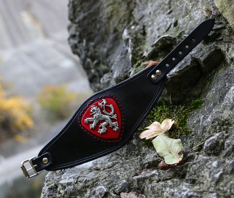 BOHEMIA PATRIOT, ČESKÝ LEV, KOŽENÝ NÁRAMEK