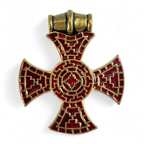 ANGLO-SASKÝ KŘÍŽ, IXWORTH, ANGLIE - PŘÍVĚSEK, ZLATÁ BARVA