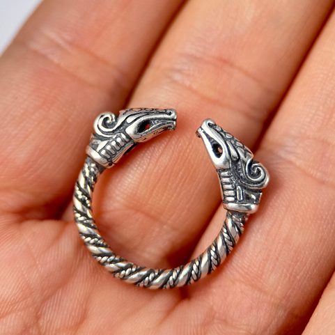 DREKI, STŘÍBRNÝ VIKINSKÝ STŘÍBRNÝ PRSTEN, AG 925