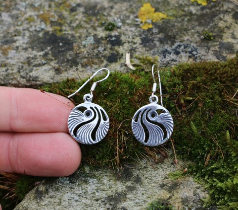 MUŠLE, PRAŽSKÁ SECESE, STŘÍBRNÉ NÁUŠNICE, AG 925