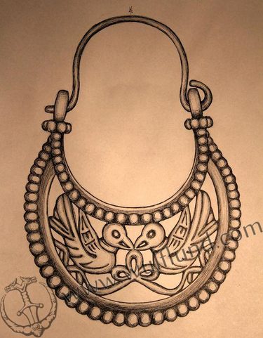 BYZANTSKÉ NÁUŠNICE, 10. STOL., VIKING RUS, BRONZOVÉ