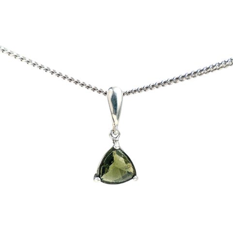 TRIANGULAR, STŘÍBRNÝ PŘÍVĚSEK S VLTAVÍNEM, AG 925