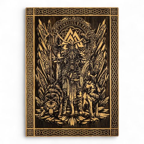 ODIN, NÁSTĚNNÁ DEKORACE, DŘEVO 32X46CM