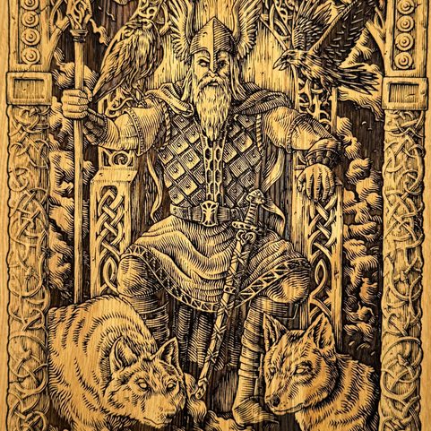 ODIN, NÁSTĚNNÁ DEKORACE, DŘEVO 32X46CM