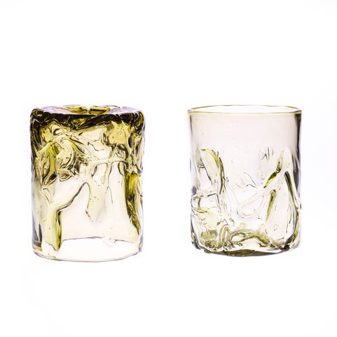 WHISKEY LESNÍ SKLO, DÁRKOVÁ SADA 2 SKLENICE + 6 KOSTEK