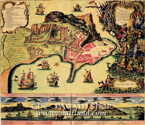 GIBRALTAR, ALBERT CHARLES SEUTTER, HISTORICKÁ MAPA, FAKSIMILE