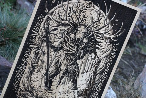 LEŠIJ NÁSTĚNNÁ DEKORACE, DŘEVO 32X46CM