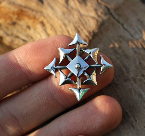 STAR OF CHAOS, HVĚZDA CHAOSU, STŘÍBRNÝ PŘÍVĚSEK, AG 925
