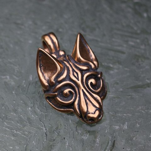 FENRIR, VIKINSKÝ VLK, PŘÍVĚSEK, BRONZ, VĚTŠÍ