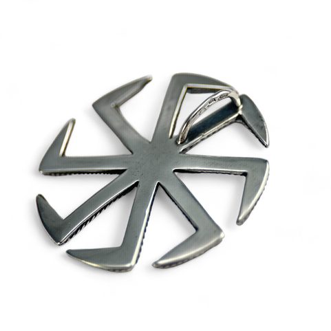 KOLOVRAT, SLOVANSKÝ SYMBOL SLUNCE, STŘÍBRNÝ PŘÍVĚSEK, AG 925