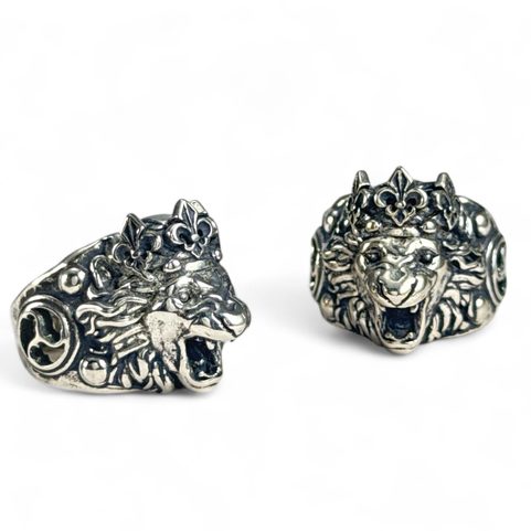 ČESKÝ LEV, STŘÍBRNÝ PRSTEN, AG 925, 36 G