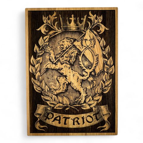 ČESKÝ PATRIOT, NÁSTĚNNÁ DEKORACE, DŘEVO 32X46CM