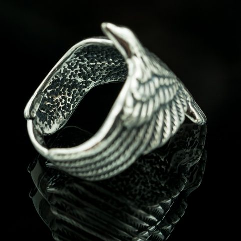 CORVUS, VRÁNA, STŘÍBRNÝ PRSTEN, AG 925