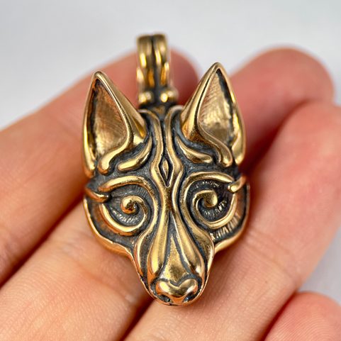 FENRIR, VIKINSKÝ VLK, PŘÍVĚSEK, BRONZ, VĚTŠÍ