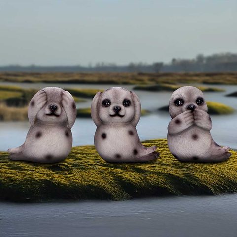 SELKIE, NEVIDÍM, NEMLUVÍM, NESLYŠÍM 3 KUSY, 7,5 CM