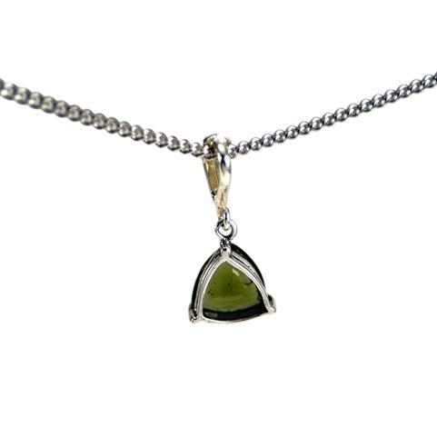 TRIANGULAR, STŘÍBRNÝ PŘÍVĚSEK S VLTAVÍNEM, AG 925
