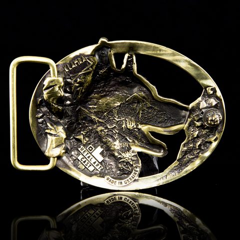 GERMAN SHEPHERD BELT BUCKLE, BRASS