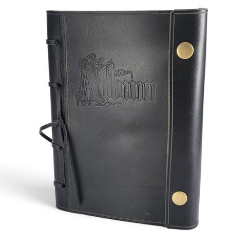 NOTIZBUCH AUS LEDER, UNLINIERT, SCHWARZ