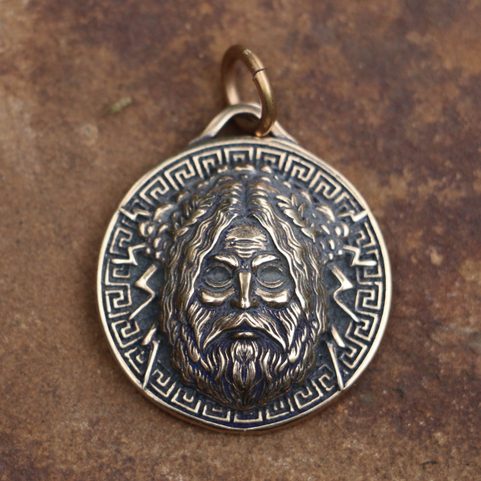 ZEUS, ŘECKÝ BŮH, PŘÍVĚŠEK BRONZ