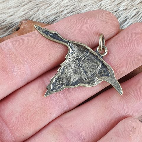 CORVUS - KELTSKÁ VRÁNA, AMULET, STAROMOSAZ