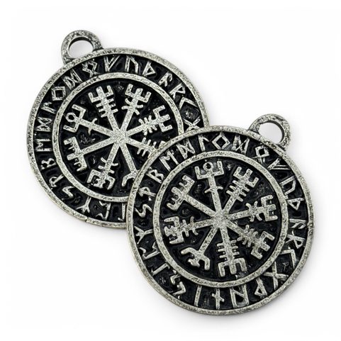 VEGVISIR - KOMPAS, ISLANDSKÁ RUNA, PŘÍVĚŠEK, ZINEK