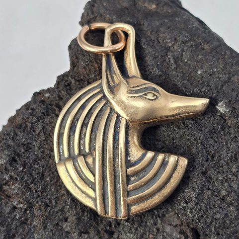 ANUBIS, EGYPTSKÝ BŮH, TALISMAN, BRONZ