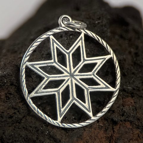 ALATYR - HVĚZDA RODA, SLOVANSKÝ STŘÍBRNÝ PŘÍVĚSEK, AG 925