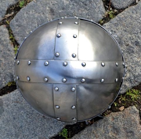 THORVARD, PŘILBA VIKING, VIKINGSKÁ HELMA S OČNICEMI ZDOBENÁ KOVÁNÍM ZA STUDENA 2MM